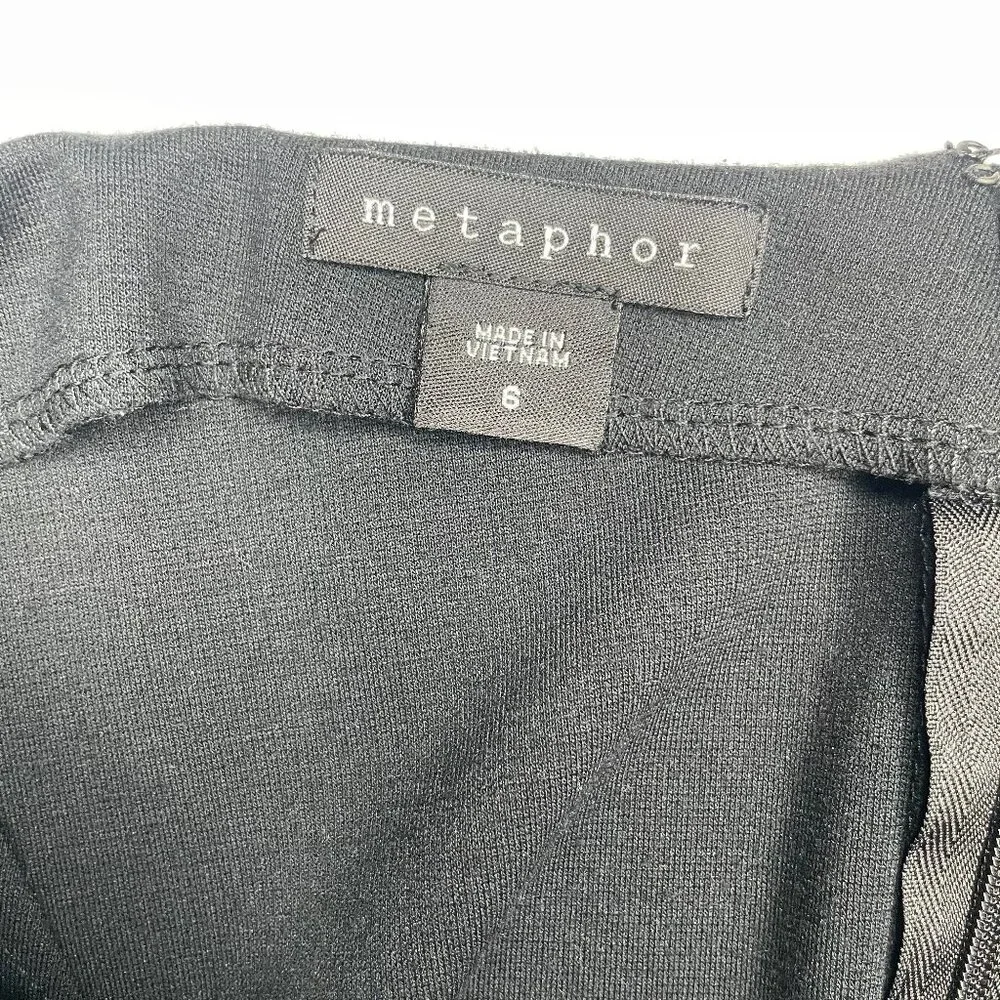 Metaphor Size 6 Black Asymmetrical Wrap Skirt | Minimalist Workwear